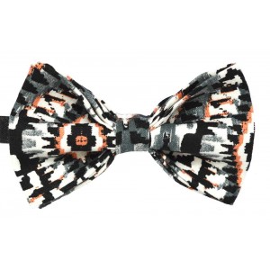 Papion barbati, negru cu model abstract multicolor 